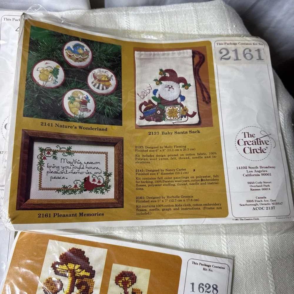 Creative Circle Lot 5 Needlecraft Kits 2161, 313, 1628, 330 &‎ 4005 Vintage